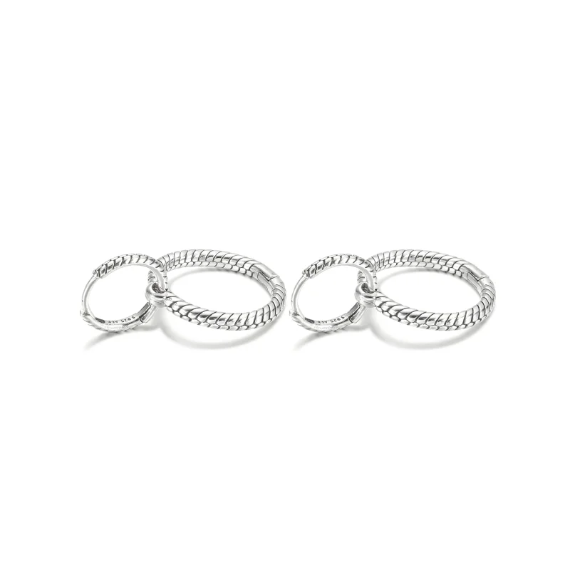 (imagine pentru) Cercei cu două inele Pandora Moments Charm - 299562C00 - Vizualizare 4