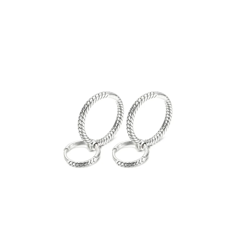 (imagine pentru) Cercei cu două inele Pandora Moments Charm - 299562C00 - Vizualizare 5