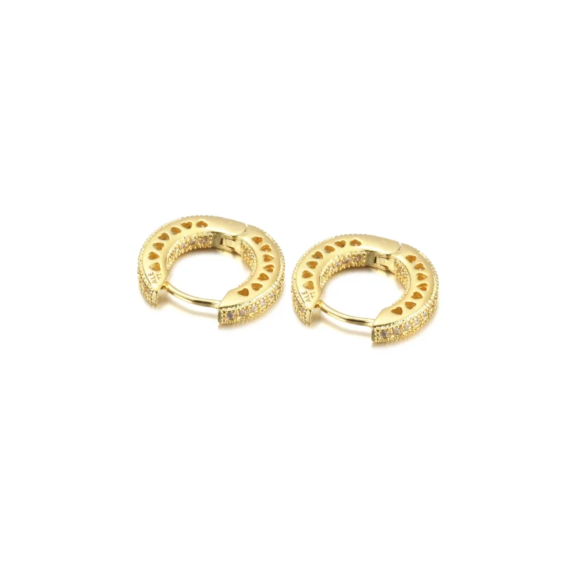 (imagine pentru) Cercei cu inel in forma de inima PANDORA Pavé - 266317C01 - Vizualizare 3