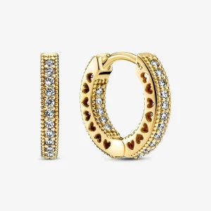 (imagine pentru) Cercei cu inel in forma de inima PANDORA Pavé - 266317C01