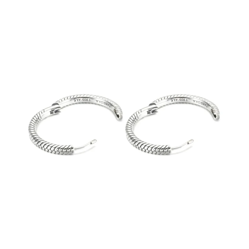 (imagine pentru) Cercei Pandora Moments Charm Hoop - 299532C00 - Vizualizare 3