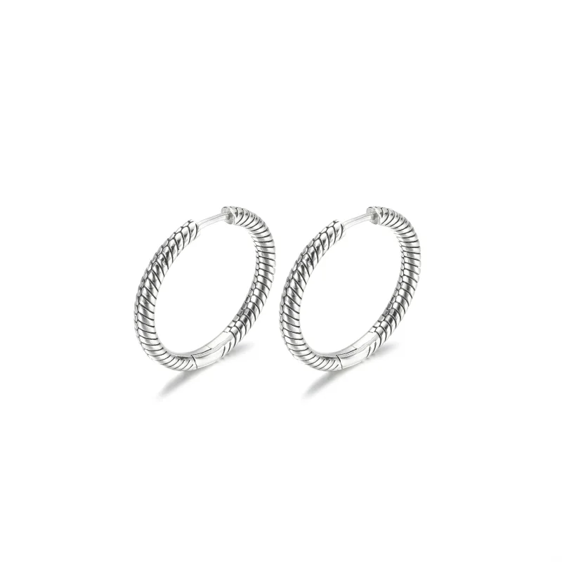 (imagine pentru) Cercei Pandora Moments Charm Hoop - 299532C00 - Vizualizare 5
