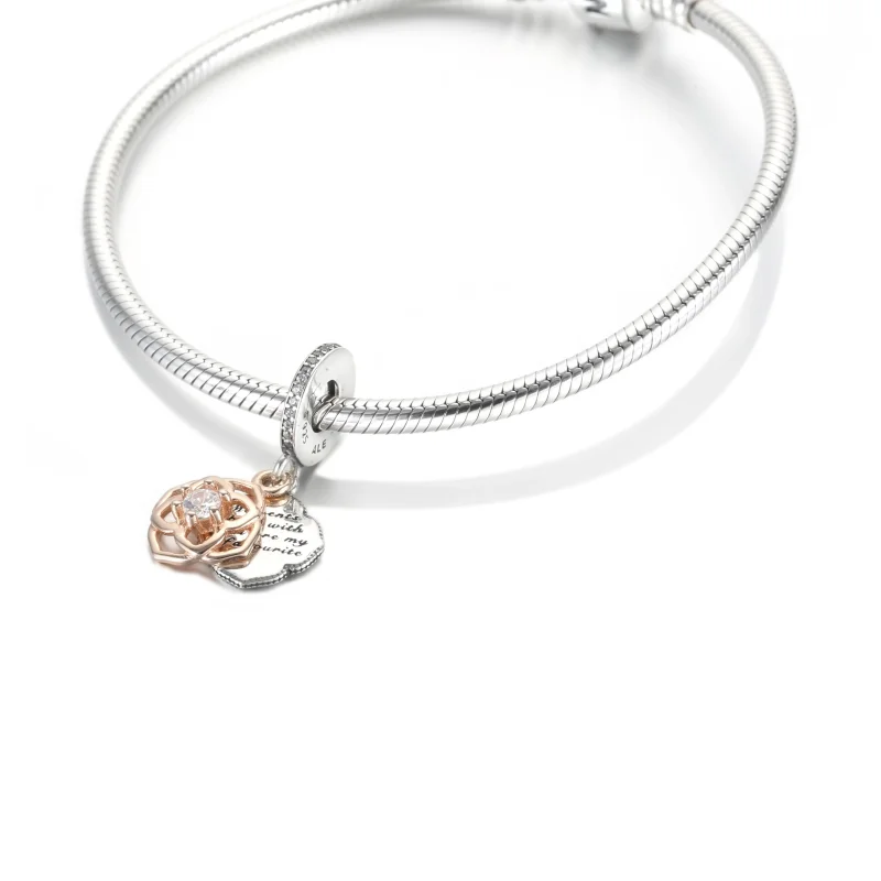 (imagine pentru) Charm cu trandafiri PANDORA în două tonuri - 789373C01 - Vizualizare 5