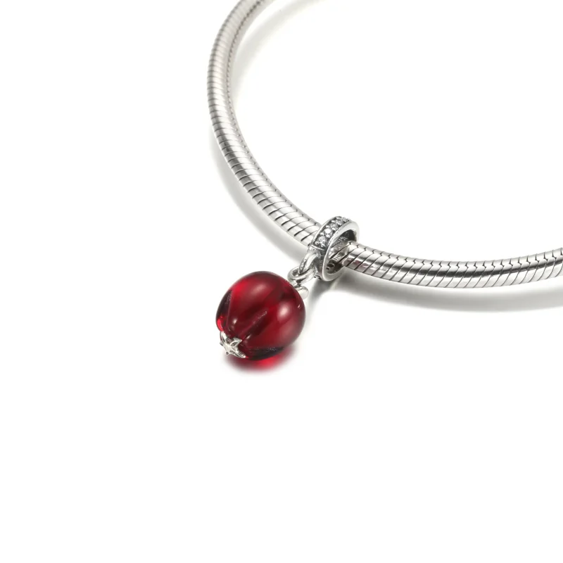 (imagine pentru) Charm PANDORA din sticlă de Murano cu măr roșu - 799534C01 - Vizualizare 5