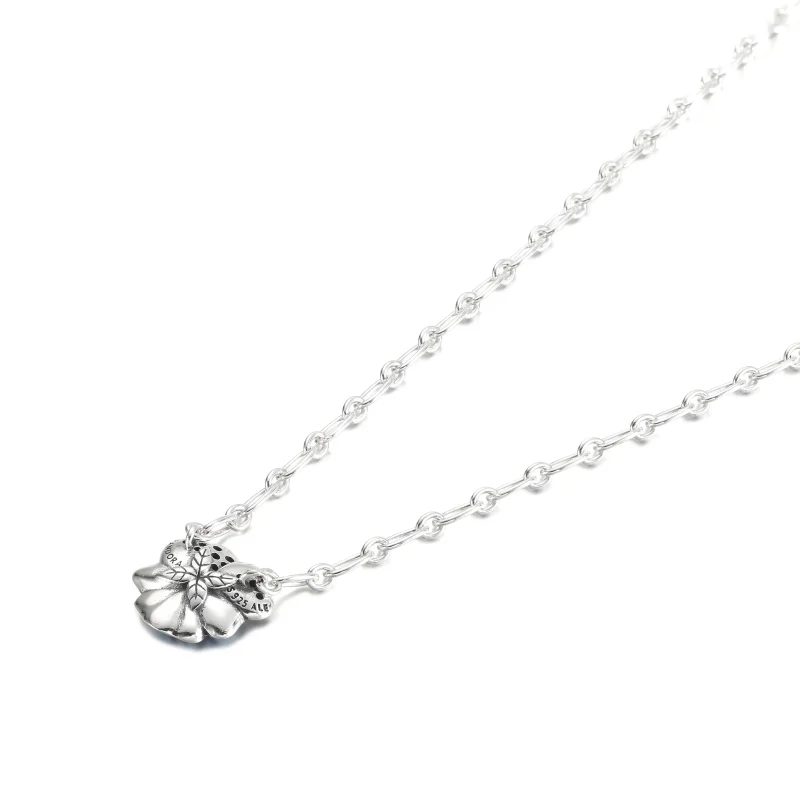 (imagine pentru) Colier PANDORA cu pandantiv floare Pansy albastră - 390770C01 - Vizualizare 3