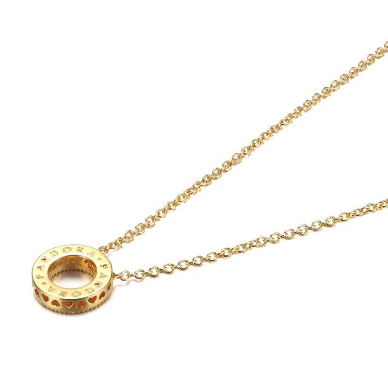 (imagine pentru) Colier Pandora Logo Pavé cerc - 367436C01 - Vizualizare 3