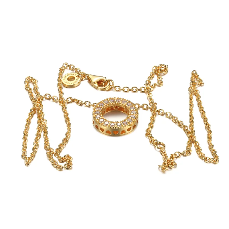 (imagine pentru) Colier Pandora Logo Pavé cerc - 367436C01 - Vizualizare 5
