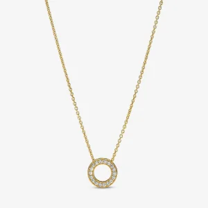 (imagine pentru) Colier Pandora Logo Pavé cerc - 367436C01