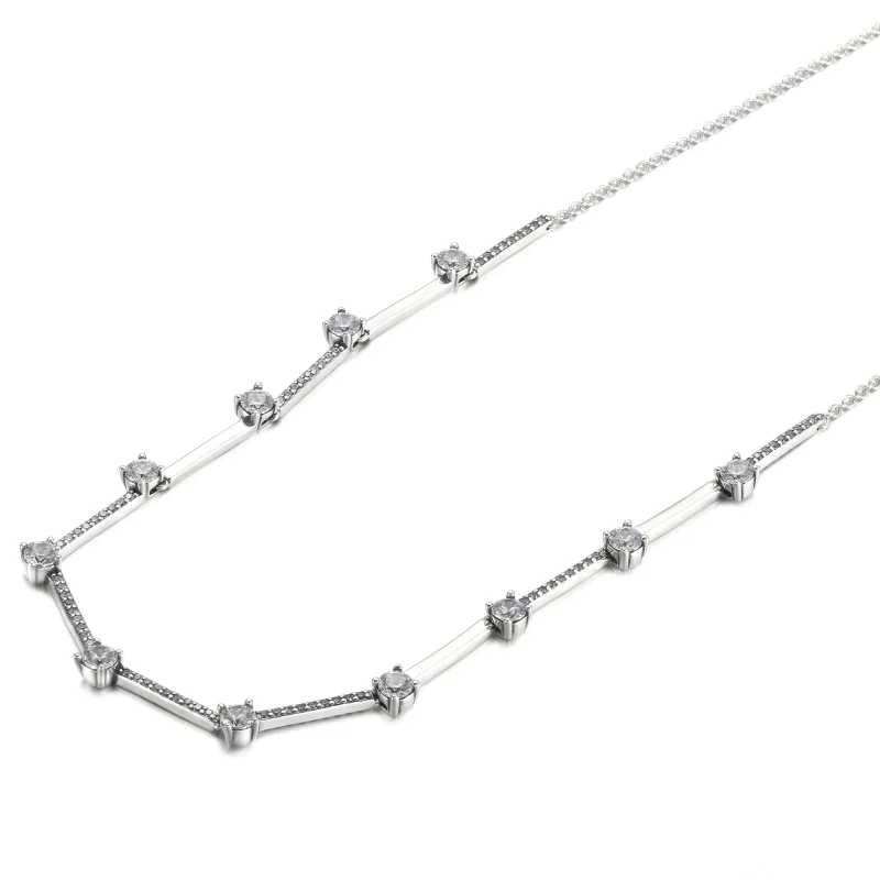 (imagine pentru) Colier PANDORA Sparkling Pavé cu bare - 390059C01 - Vizualizare 2