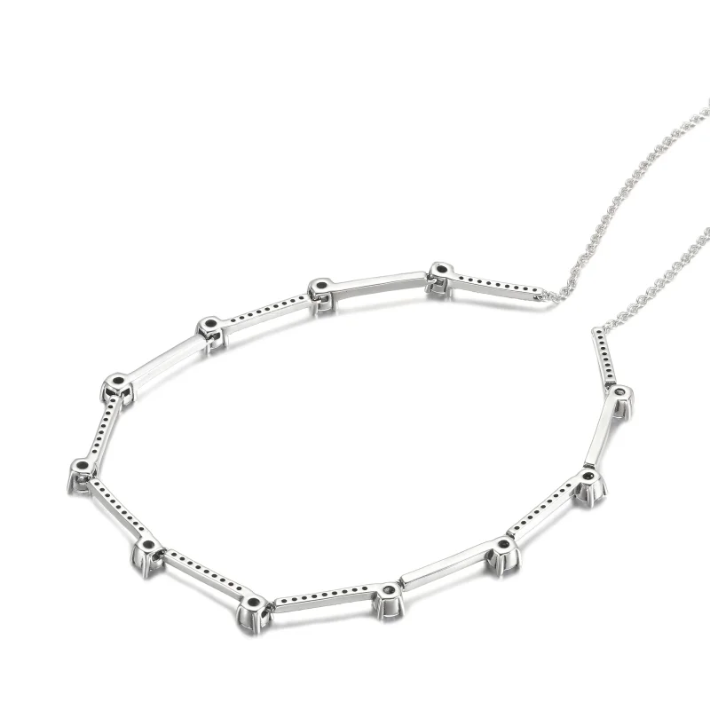 (imagine pentru) Colier PANDORA Sparkling Pavé cu bare - 390059C01 - Vizualizare 4