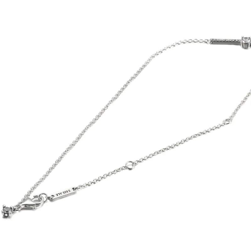 (imagine pentru) Colier PANDORA Sparkling Pavé cu bare - 390059C01 - Vizualizare 5