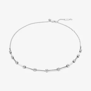 (imagine pentru) Colier PANDORA Sparkling Pavé cu bare - 390059C01