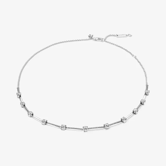 (imagine pentru) Colier PANDORA Sparkling Pavé cu bare - 390059C01