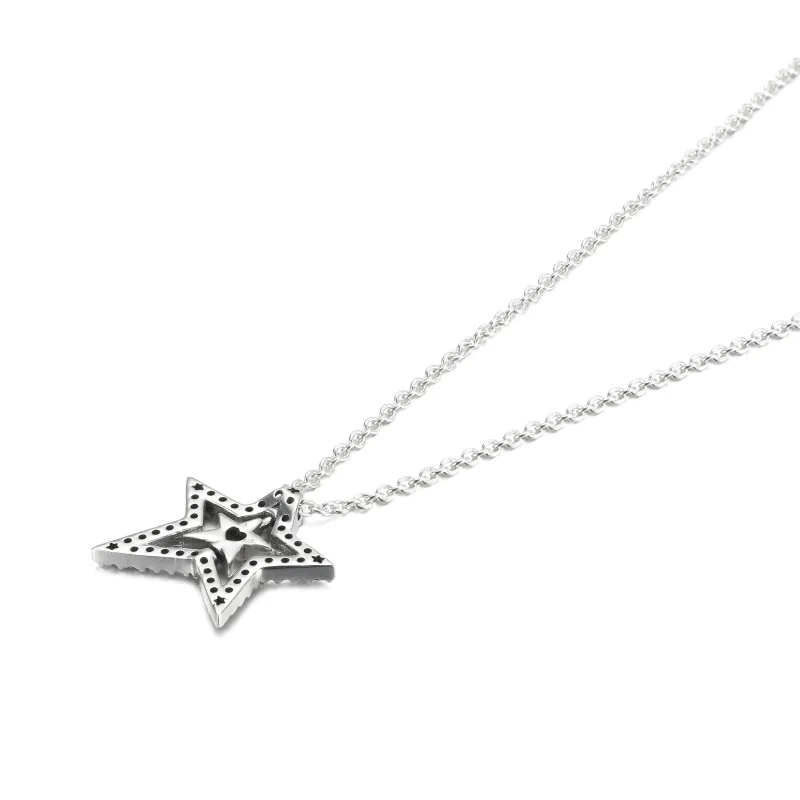 (imagine pentru) Colierul PANDORA Pavé Asymmetric Star - 390020C01 - Vizualizare 3