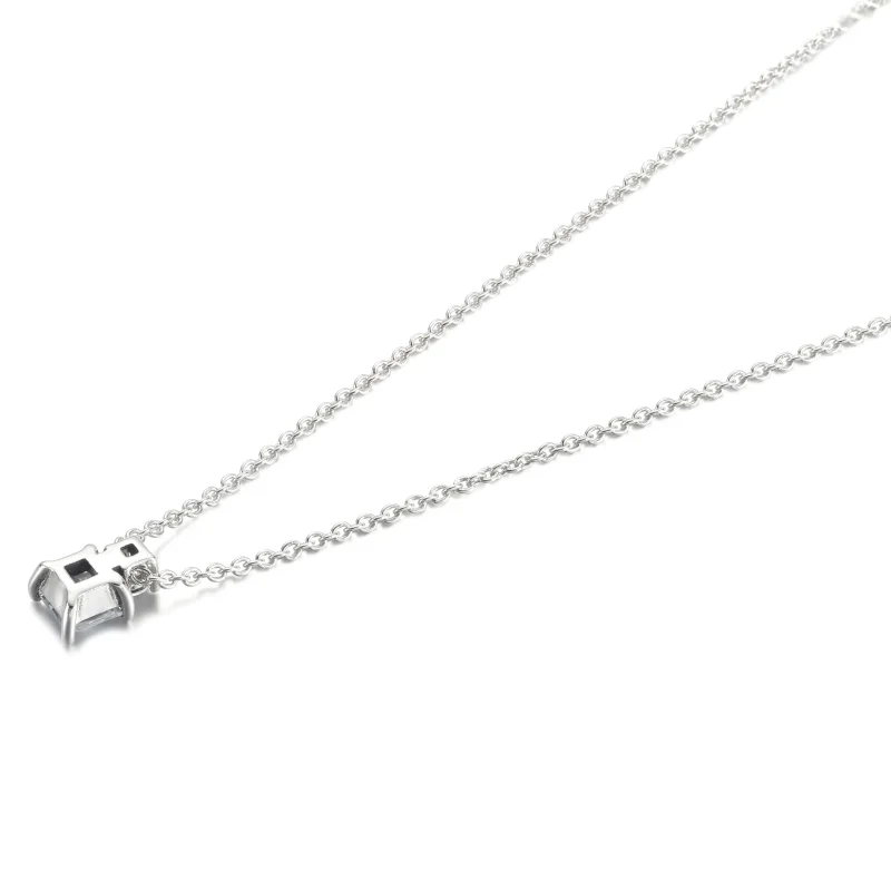 (imagine pentru) Colierul PANDORA Sparkling cu pandantiv rotund și pătrat - 390048C01 - Vizualizare 3