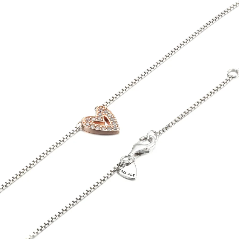 (imagine pentru) Colierul PANDORA Sparkling Freehand Heart - 380089C01 - Vizualizare 5