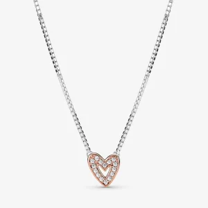 (imagine pentru) Colierul PANDORA Sparkling Freehand Heart - 380089C01