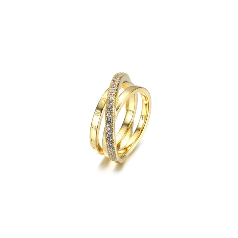 (imagine pentru) Inel PANDORA Crossover Pavé Triple Band - 169057C01 - Vizualizare 2