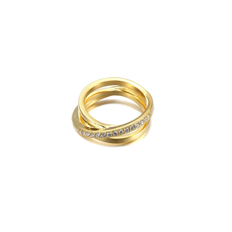 (imagine pentru) Inel PANDORA Crossover Pavé Triple Band - 169057C01 - Vizualizare 3