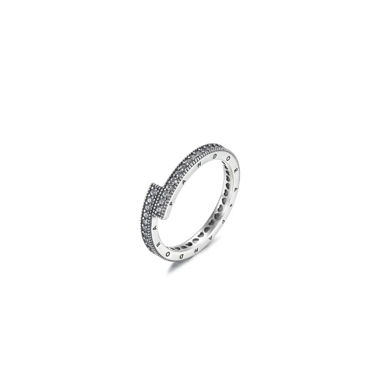 (imagine pentru) Inel PANDORA Sparkling Overlapping - 199491C01 - Vizualizare 2