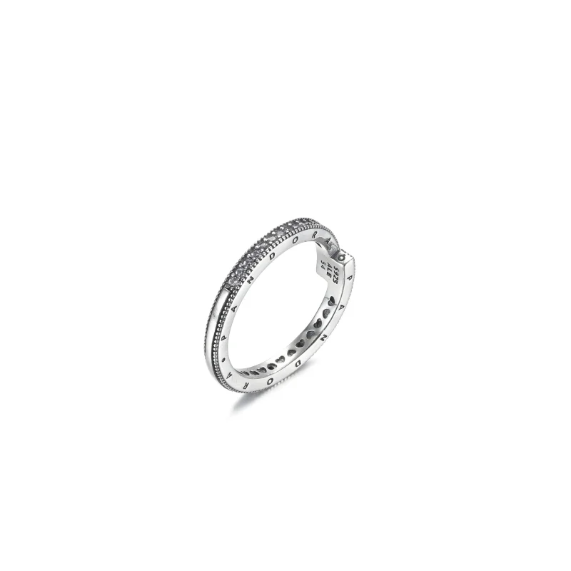 (imagine pentru) Inel PANDORA Sparkling Overlapping - 199491C01 - Vizualizare 4