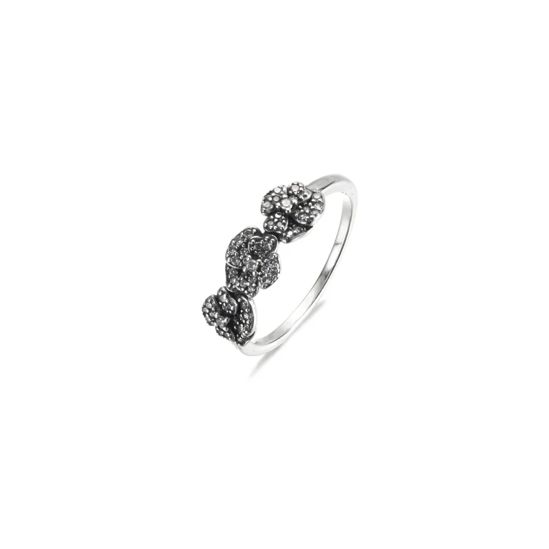 (imagine pentru) Inel PANDORA Triple Pansy Flower - 190786C01 - Vizualizare 2