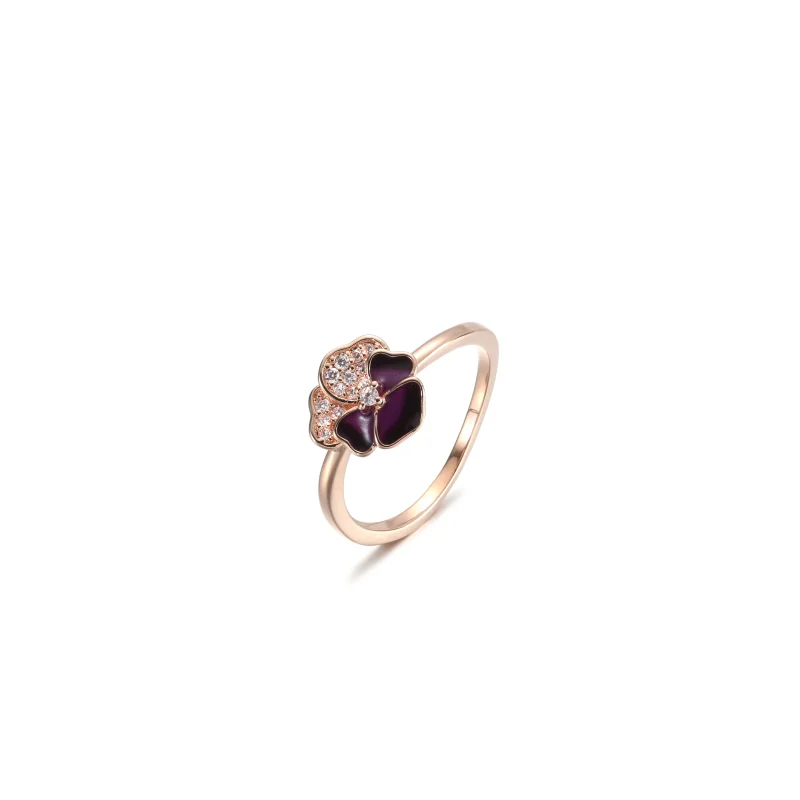 (imagine pentru) Inelul PANDORA Deep Purple Pansy Flower - 180764C01 - Vizualizare 2