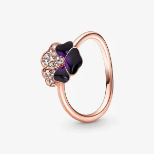 (imagine pentru) Inelul PANDORA Deep Purple Pansy Flower - 180764C01