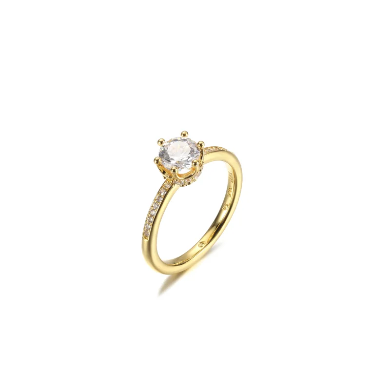 (imagine pentru) Inelul solitar PANDORA Clear Sparkling Crown - 168289C01 - Vizualizare 2