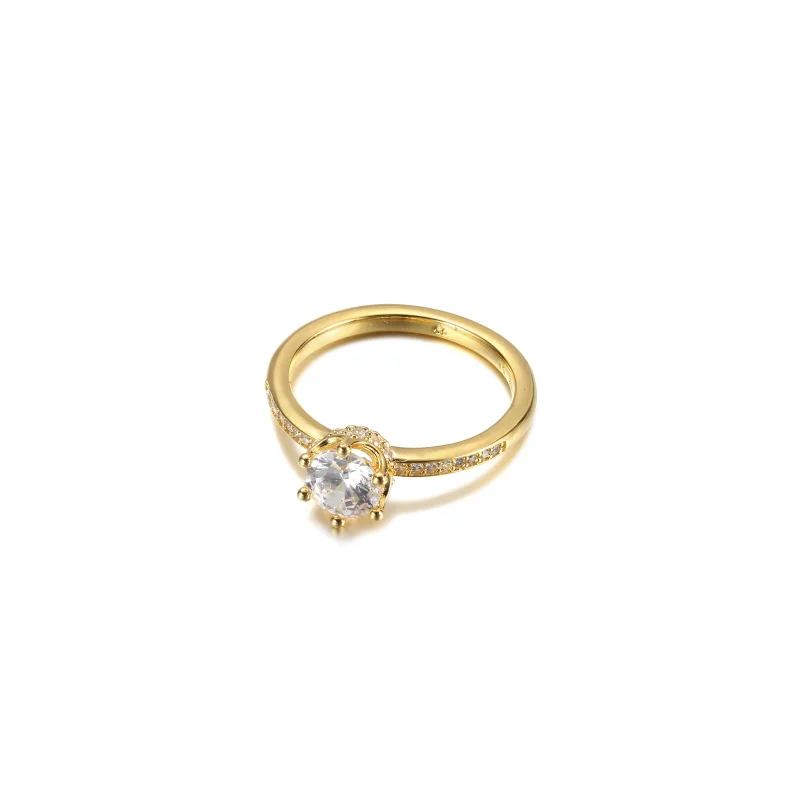 (imagine pentru) Inelul solitar PANDORA Clear Sparkling Crown - 168289C01 - Vizualizare 3