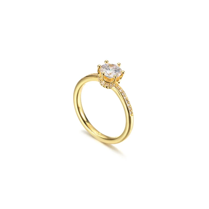 (imagine pentru) Inelul solitar PANDORA Clear Sparkling Crown - 168289C01 - Vizualizare 5