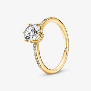(imagine pentru) Inelul solitar PANDORA Clear Sparkling Crown - 168289C01