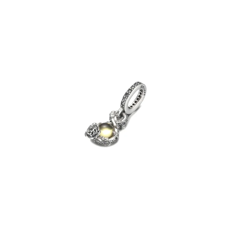 (imagine pentru) Pandantiv PANDORA Disney Belle Infinity & Rose Flower - 399525C01 - Vizualizare 2