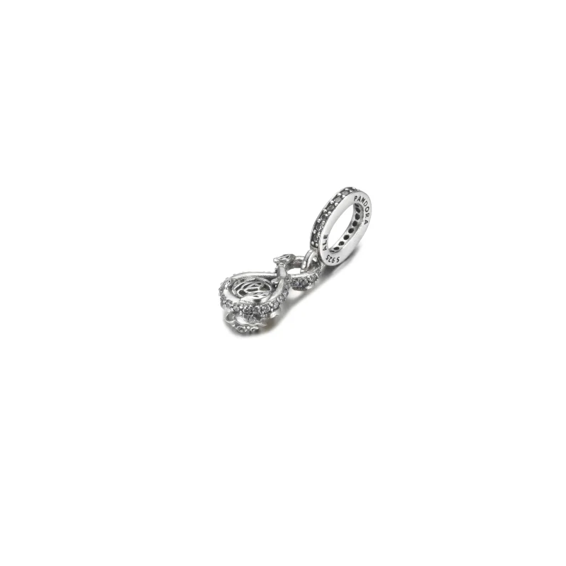 (imagine pentru) Pandantiv PANDORA Disney Belle Infinity & Rose Flower - 399525C01 - Vizualizare 3