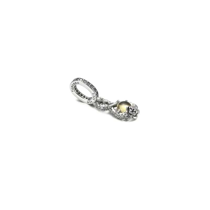 (imagine pentru) Pandantiv PANDORA Disney Belle Infinity & Rose Flower - 399525C01 - Vizualizare 4