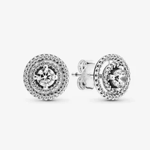 (imagine pentru) Pandantivele cu cercei PANDORA Sparkling Double Halo - 299411C01