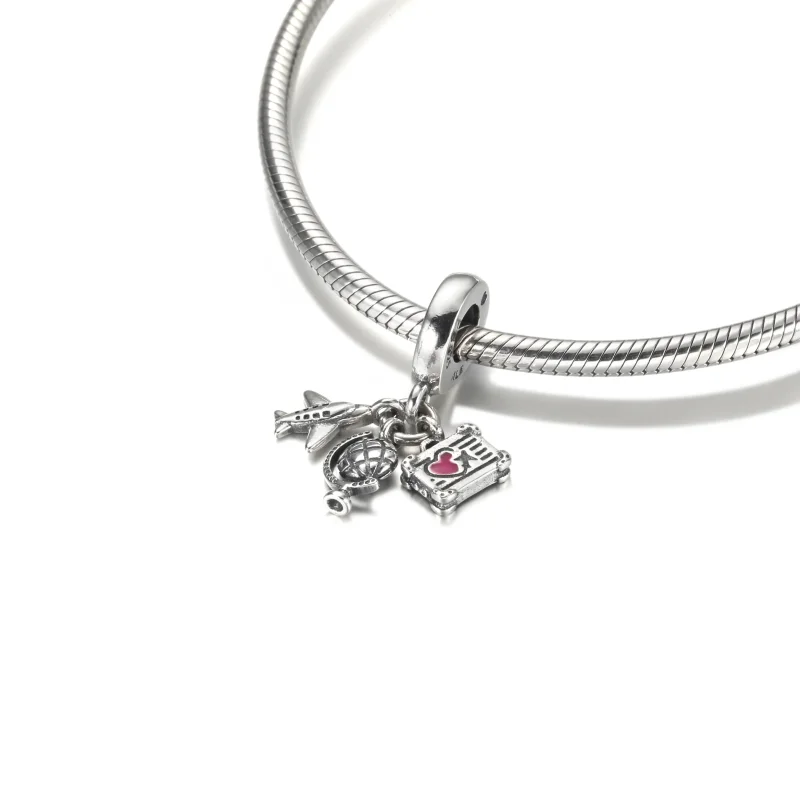 (imagine pentru) PANDORA Avion, Glob și Pandantiv Valiză - 799435C01 - Vizualizare 5