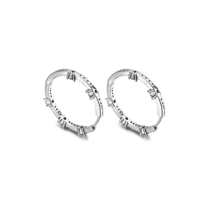 (imagine pentru) PANDORA Cercei cu cercelusuri Sparkling Pavé Bars - 290043C01 - Vizualizare 3