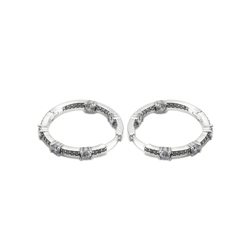 (imagine pentru) PANDORA Cercei cu cercelusuri Sparkling Pavé Bars - 290043C01 - Vizualizare 4
