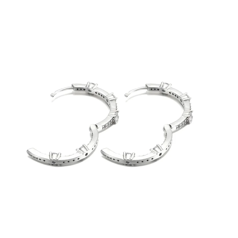 (imagine pentru) PANDORA Cercei cu cercelusuri Sparkling Pavé Bars - 290043C01 - Vizualizare 5