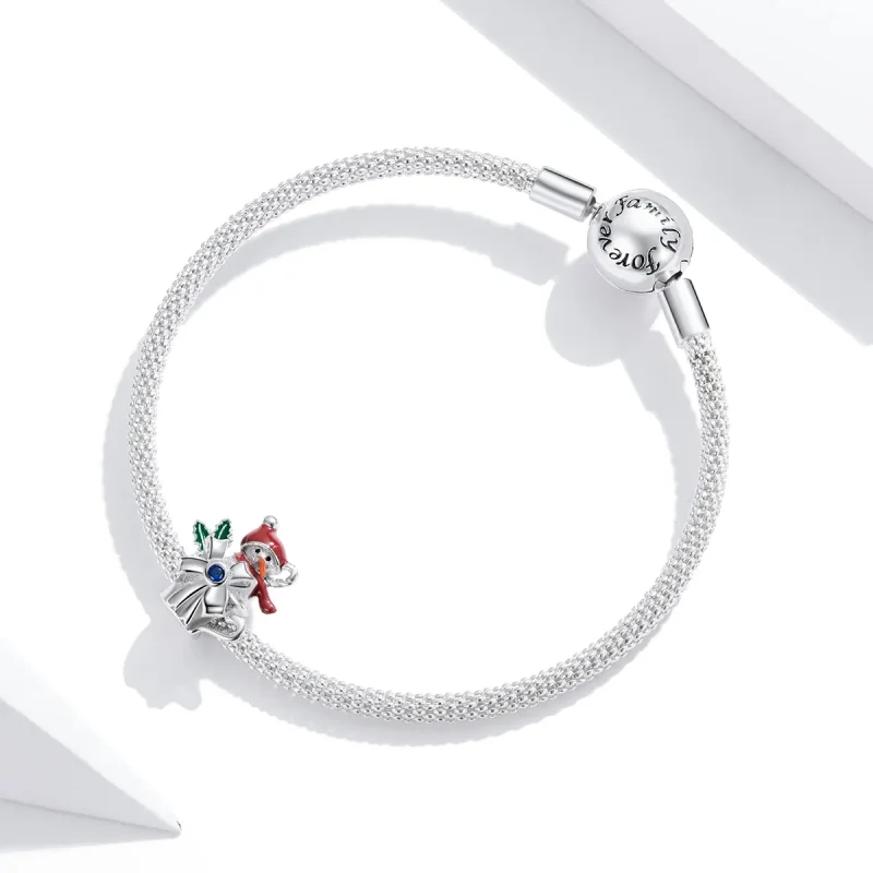 (imagine pentru) Pandora Charm din argint în stilul om de zăpadă - BSC373 - Vizualizare 3