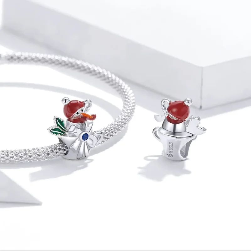 (imagine pentru) Pandora Charm din argint în stilul om de zăpadă - BSC373 - Vizualizare 4