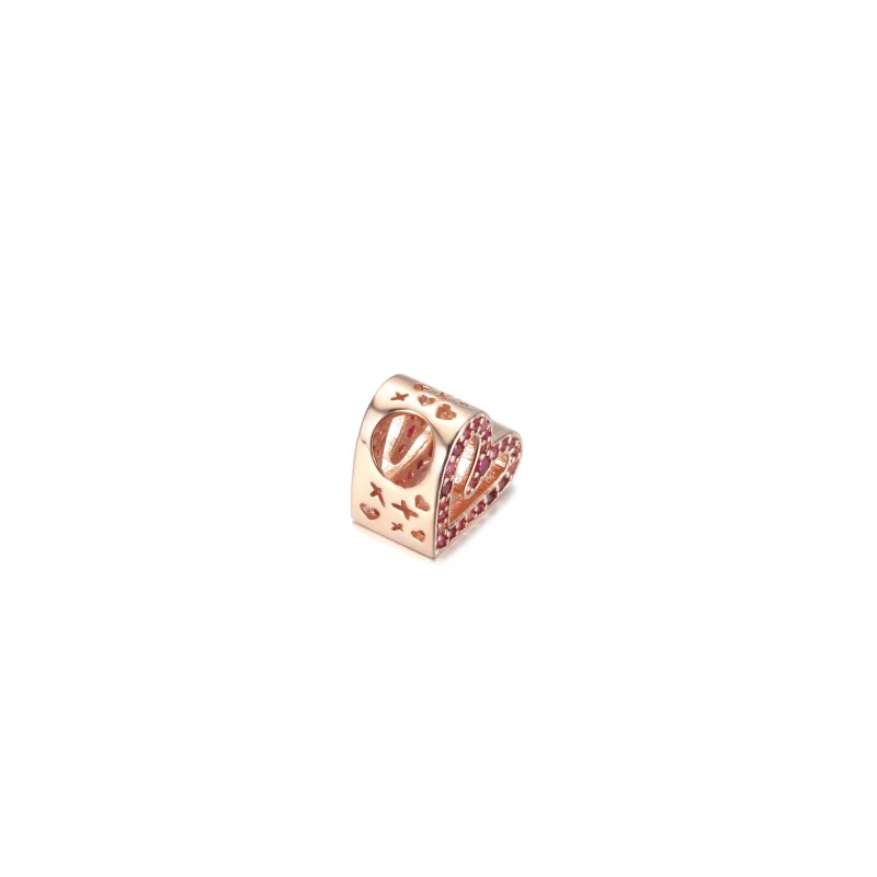 (imagine pentru) PANDORA charm inimă în formă liberă cu sclipiri de rubin roșu roz - 788692C02 - Vizualizare 4