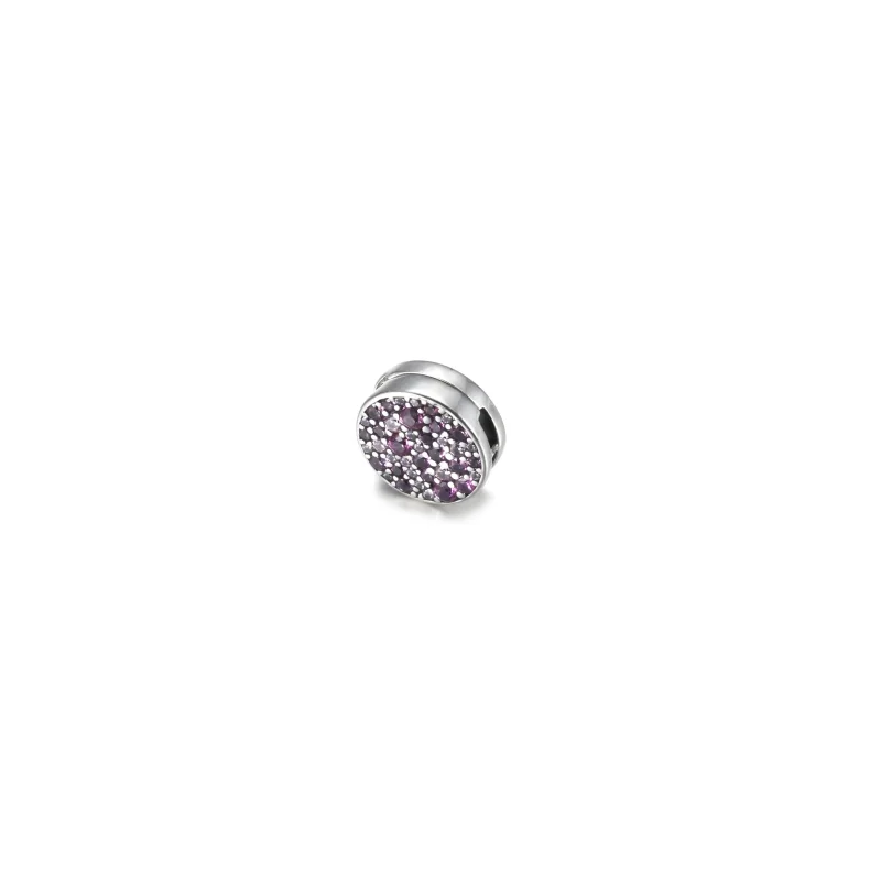 (imagine pentru) PANDORA Clip Charm Roz Pavé - 799362C01 - Vizualizare 2