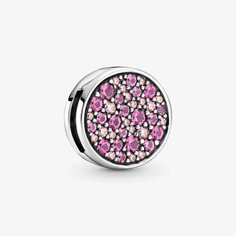 (imagine pentru) PANDORA Clip Charm Roz Pavé - 799362C01