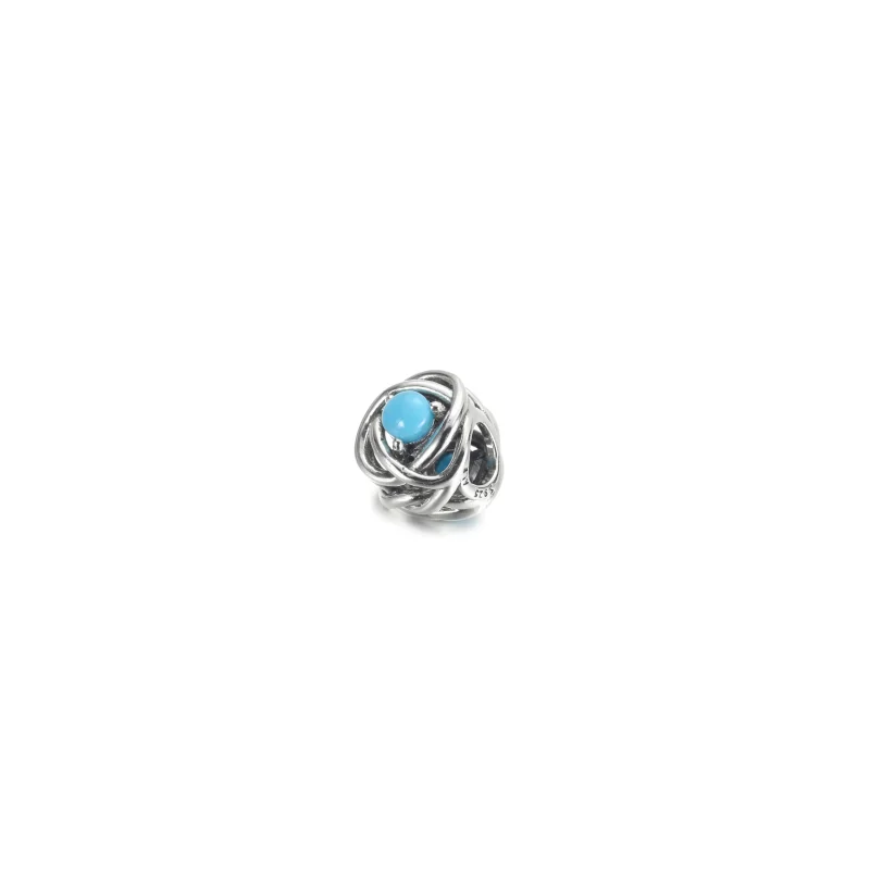 (imagine pentru) PANDORA Decembrie Turcoaz Albastru Cercei Eternity Circle - 790064C02 - Vizualizare 2