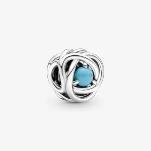 (imagine pentru) PANDORA Decembrie Turcoaz Albastru Cercei Eternity Circle - 790064C02