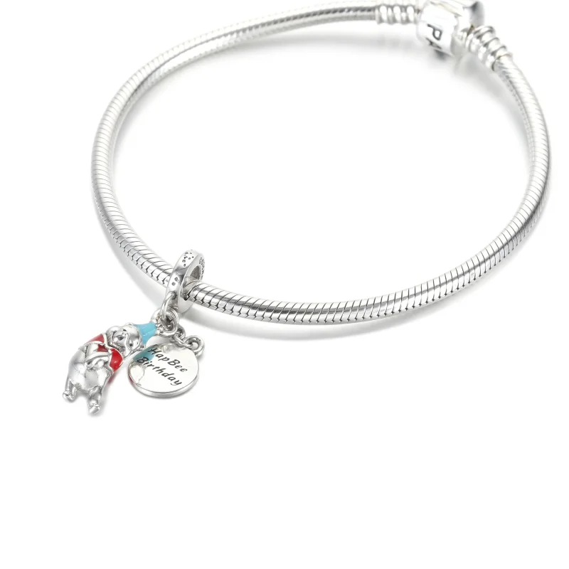 (imagine pentru) PANDORA Disney Winnie the Pooh Ziua de naștere Dangle Charm - 799385C01 - Vizualizare 5