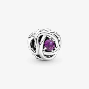 (imagine pentru) PANDORA Februarie Purpuriu Cercei Eternitate - 790065C02