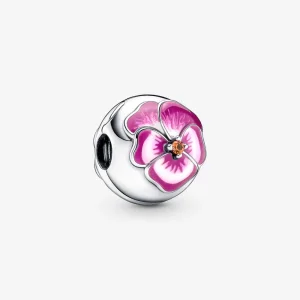 (imagine pentru) PANDORA Floare Roșie cu Clip Pansy - 790772C01